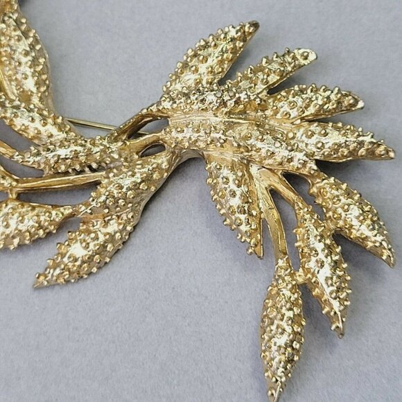 Vintage Sarah Coventry Large Harvest Wheat Brooch Mid 60's Gold Tone 3.25" - Picture 4 of 8